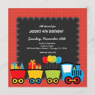 Trains Birthday theme Invitation