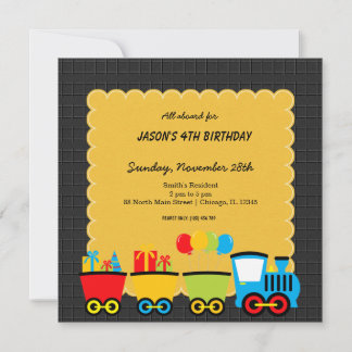 Trains Birthday theme Invitation