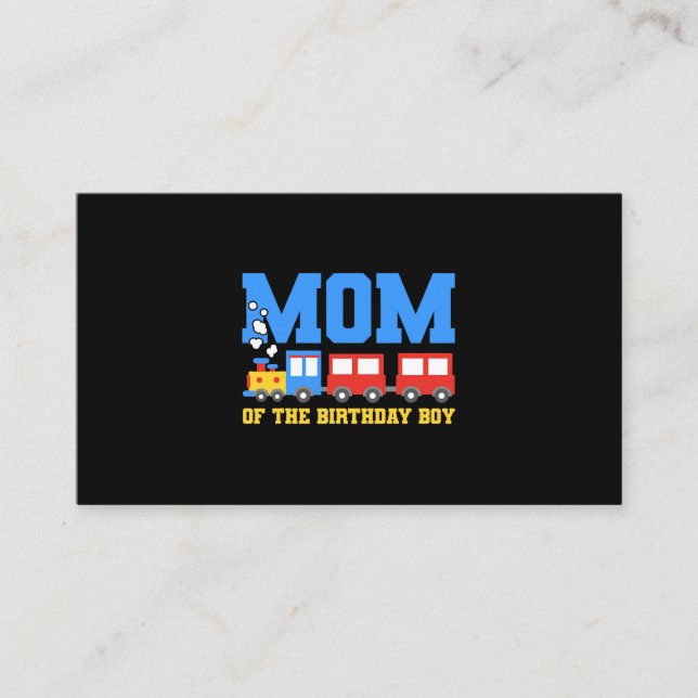 Trains Birthday Theme Mum Birthday Boy Train Birth Business Card (Front)