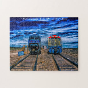 Trains Colorado.Christmas Greetings Jigsaw Puzzle