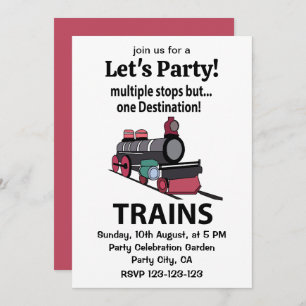 Trains Multiple Stops But One Destination Trains Invitation