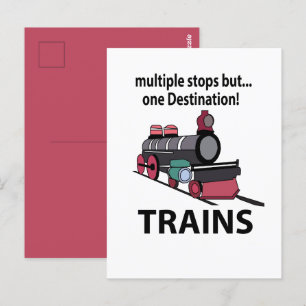 Trains Multiple Stops But One Destination Trains Postcard