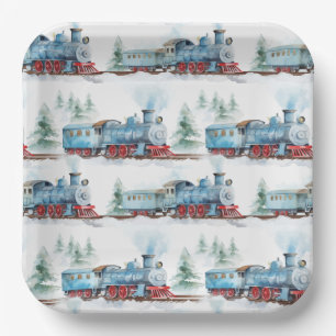 Trains  paper plate