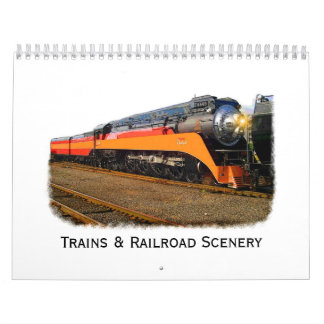 Trains & Railroad Scenery Wall Calendar