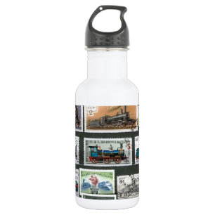 Trains railways locomotives 4 532 ml water bottle