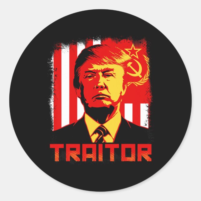 Traitor In Chief President Trump Protest Clothing  Classic Round Sticker (Front)