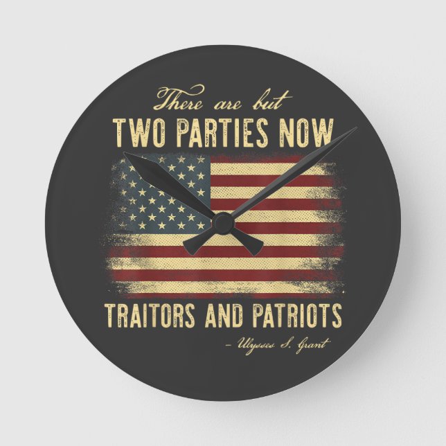 Traitors and Patriots  Round Clock (Front)