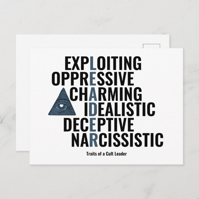 Traits of a Cult Leader Postcard (Front/Back)