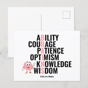 Traits of a Genius Postcard