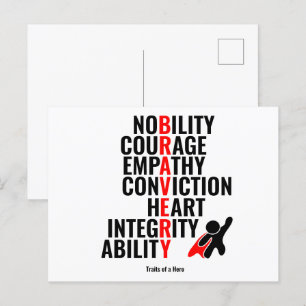 Traits of a Hero Postcard