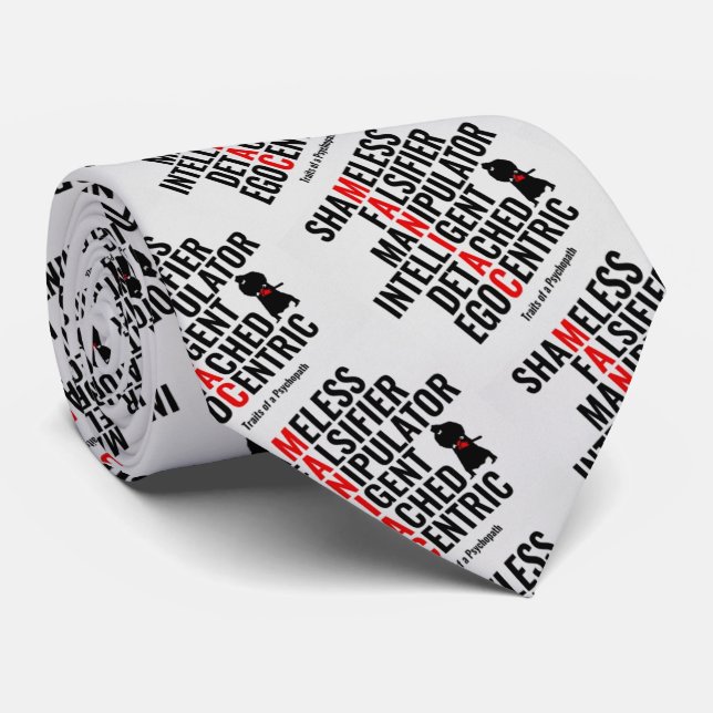 Traits of a Psychopath Tie (Rolled)