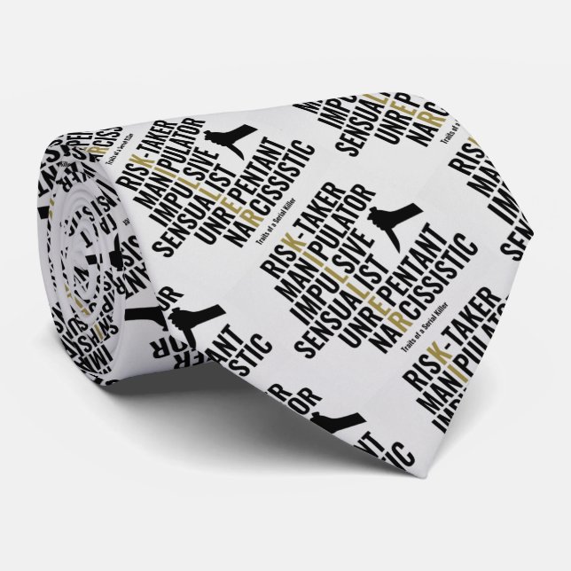 Traits of a Serial Killer Tie (Rolled)