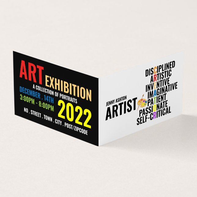 Traits of an Artist, Artist Exhibition, Detailed Business Card (Outside)