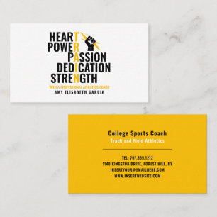 Traits of an Athlete, Sportsperson, Sports Coach Business Card