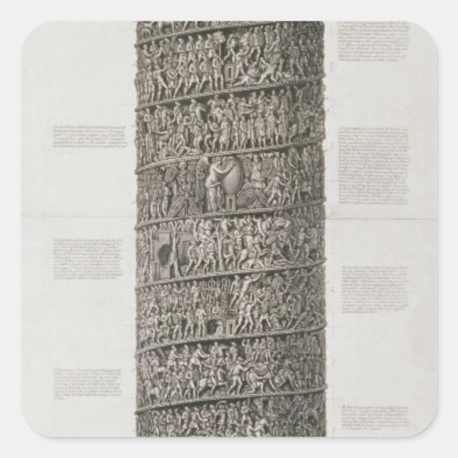 Trajan's Column (engraving) Square Sticker (Front)