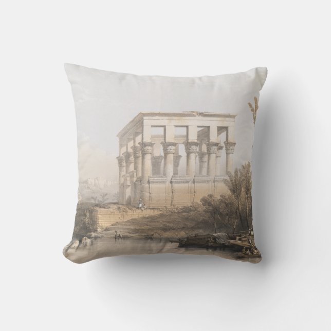 Trajan's Kiosk, hypaethral Temple at Philae Egypt Cushion (Front)