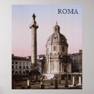 Trajan's Pillar in Rome (c. 1900) Poster