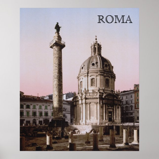 Trajan's Pillar in Rome (c. 1900) Poster (Front)