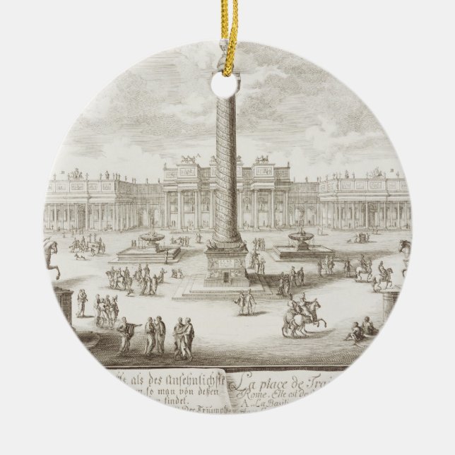 Trajan's Square Rome, from 'Entwurf einer historis Ceramic Tree Decoration (Front)
