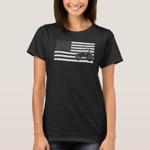 Traktor US Flag Field American Farm Traktor T-Shirt