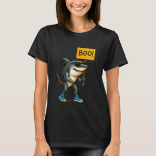 Tralalero Shark Boo Sign Funny Brainrot Halloween T-Shirt