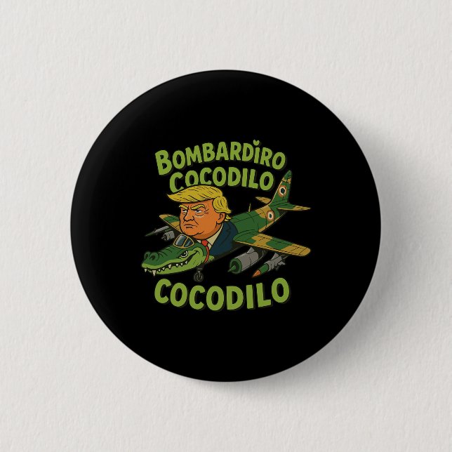 Tralalero Tralala Crocodilo Trump Italian Brainrot 6 Cm Round Badge (Front)