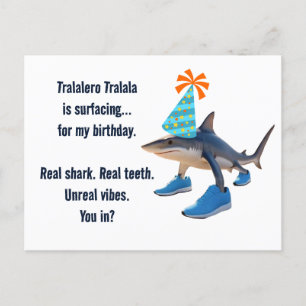 Tralalero Tralala Customisable Birthday Announcement Postcard