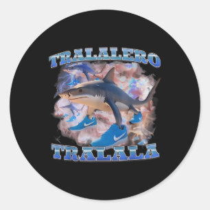 Tralalero Tralala Funny Meme Italian Brainrot Gen  Classic Round Sticker