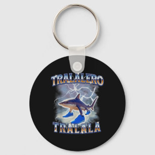 Tralalero Tralala Funny Shark Meme Bootleg  Key Ring