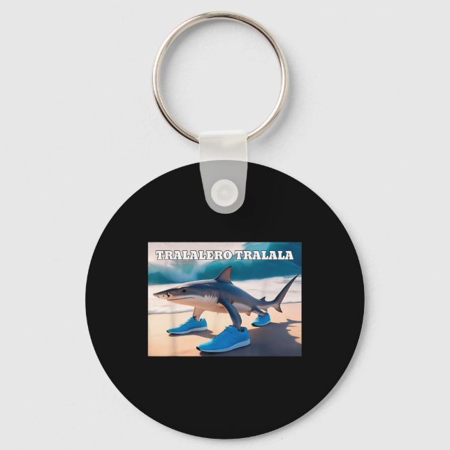 Tralalero Tralala Funny Shark Meme  Key Ring (Front)
