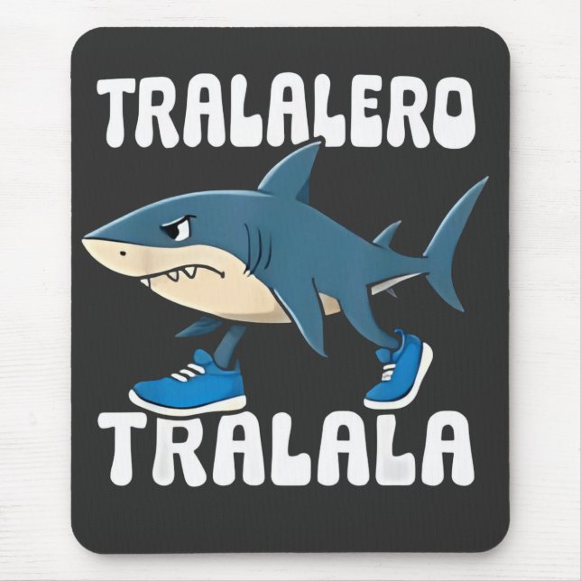Tralalero Tralala Funny Shark Meme Mouse Mat (Front)