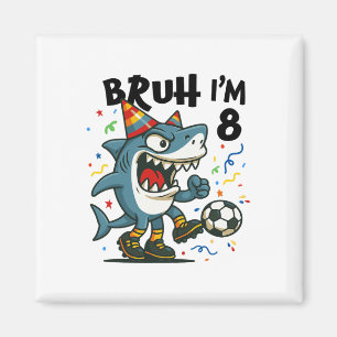 Tralalero Tralala Italian Brainrot Boy Soccer 8th Magnet