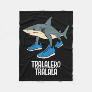 Tralalero Tralala Italian Brainrot Funny Meme  Fleece Blanket