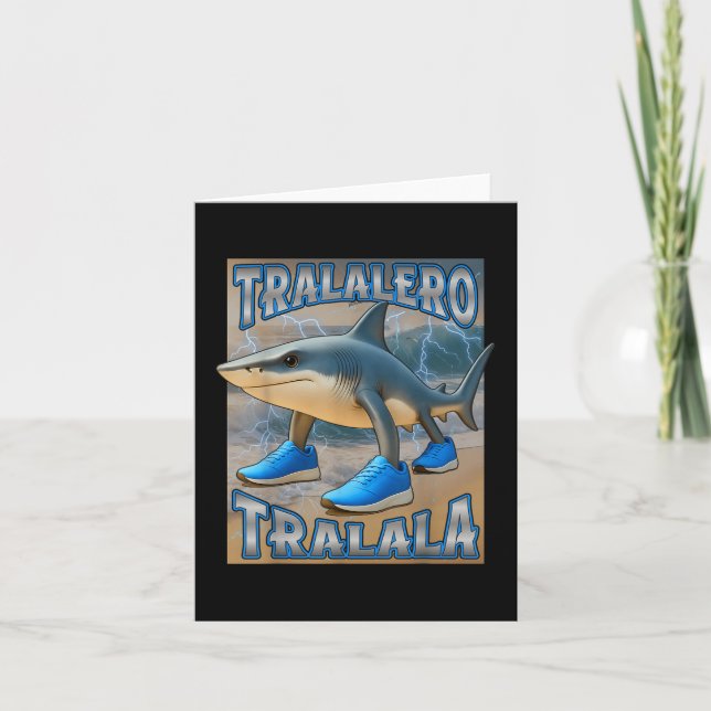 Tralalero Tralala Italian Brainrot Meme Birthday F Card (Front)