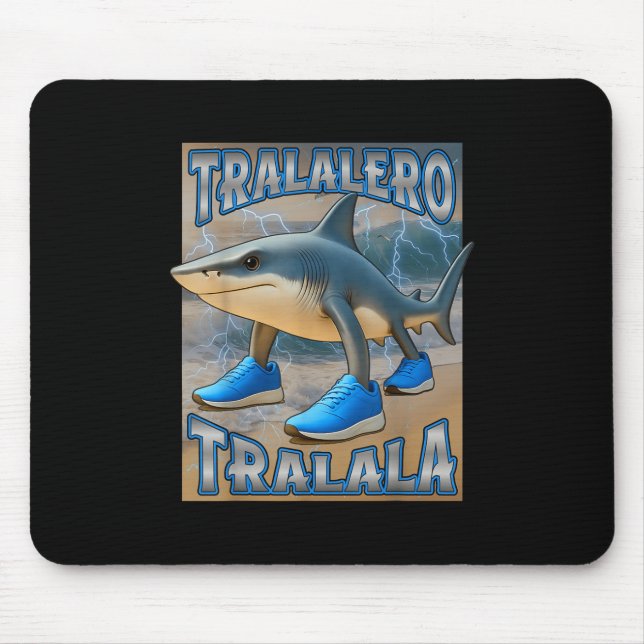 Tralalero Tralala Italian Brainrot Meme Birthday F Mouse Mat (Front)