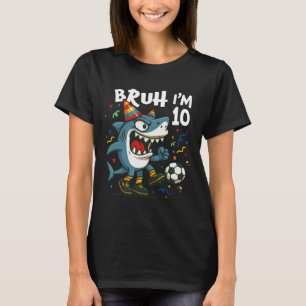 Tralalero Tralala Italian Brainrot Soccer 10th Bir T-Shirt