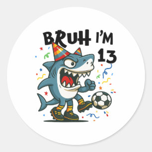 Tralalero Tralala Italian Brainrot Soccer 13th Bir Classic Round Sticker