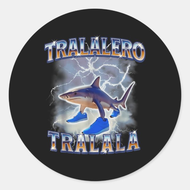 Tralalero Tralala Shark Meme Bootle  Classic Round Sticker (Front)