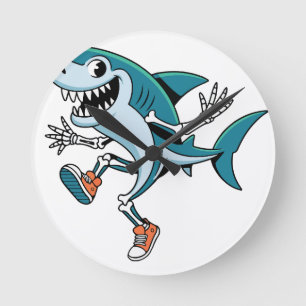 Tralalero Tralala SkeleBoo Halloween Design Round Clock