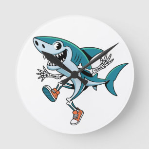 Tralalero Tralala SkeleBoo Halloween Design Round Clock