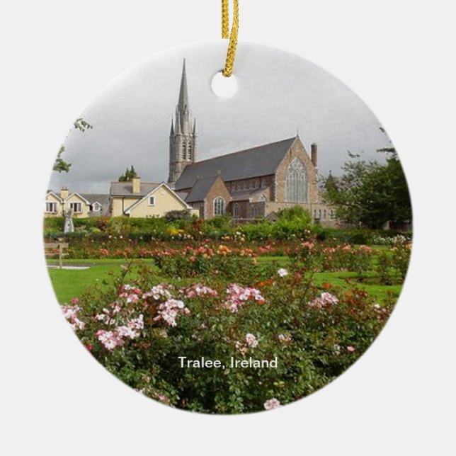 Tralee Ireland, Rose Garden, Town Park Ceramic Tree Decoration (Front)