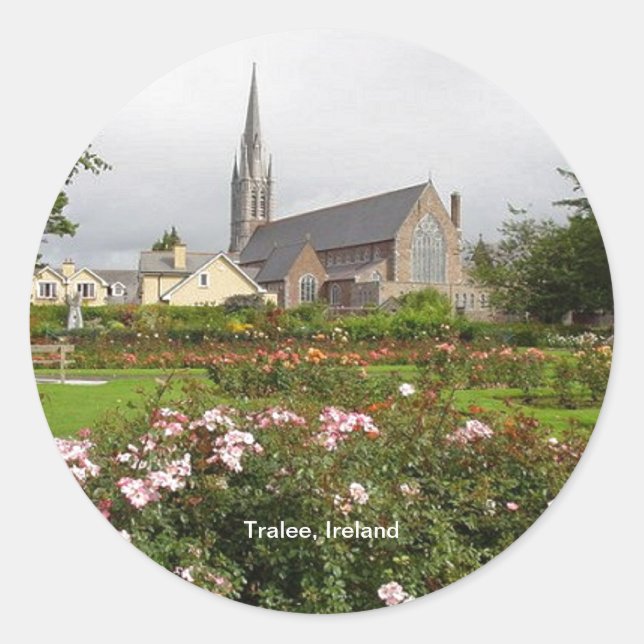 Tralee Ireland, Rose Garden, Town Park, Classic Round Sticker (Front)