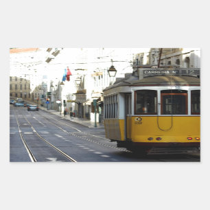 Tram 28, Lisbon, Portugal Rectangular Sticker