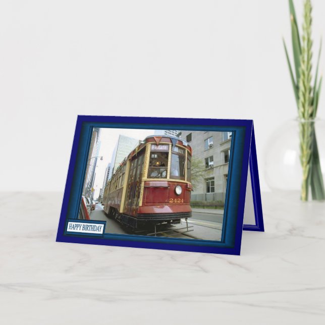 Tram on the way card (Front)