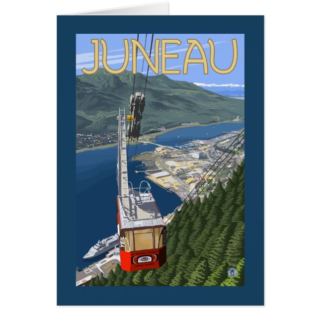 Tram over Juneau, Alaska Vintage Travel Poster (Front)