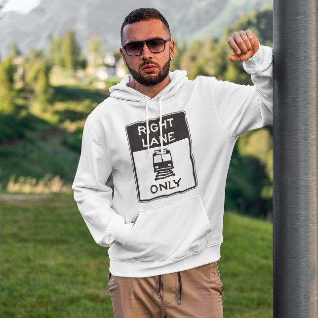 Tram Right Lane Only Road Sign Hoodie (Creator Uploaded)