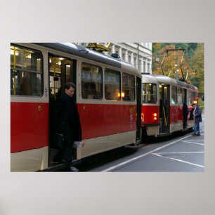 Tram Stop On Autumn Day Poster