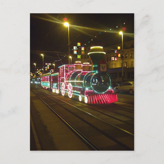 Tram Train - Blackpool Illuminations Postcard (Front)