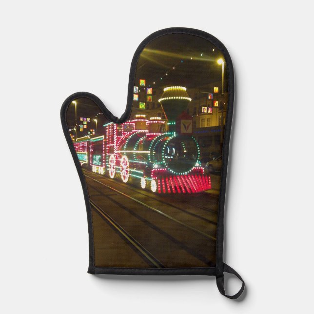 Tram Train - Blackpool Illuminations Postcard Oven Mitt (Front)