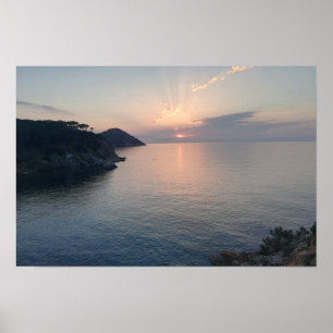 Tramonto sul mare Coastal Sunset Photography Poster